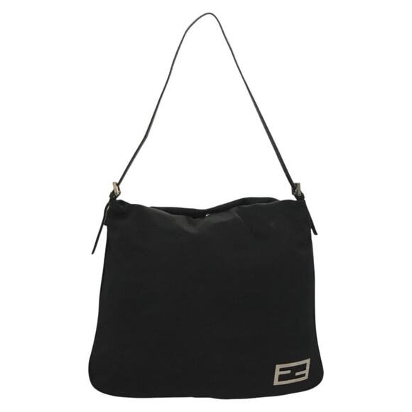 FENDI Shoulder Bag Nylon Black Silver - Picture 2 of 13